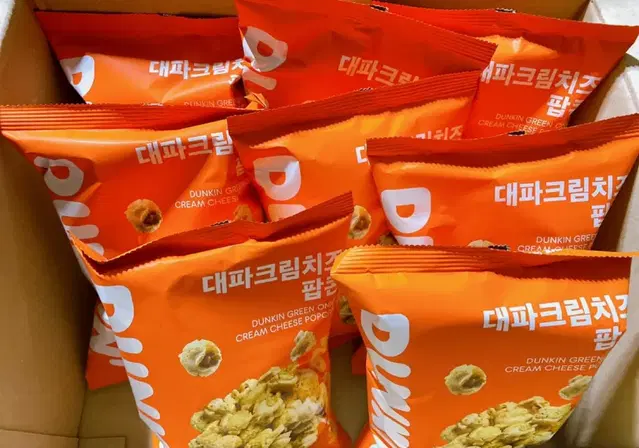 1개 800원) 던킨 대파 크림치즈 팝콘 80g 8개