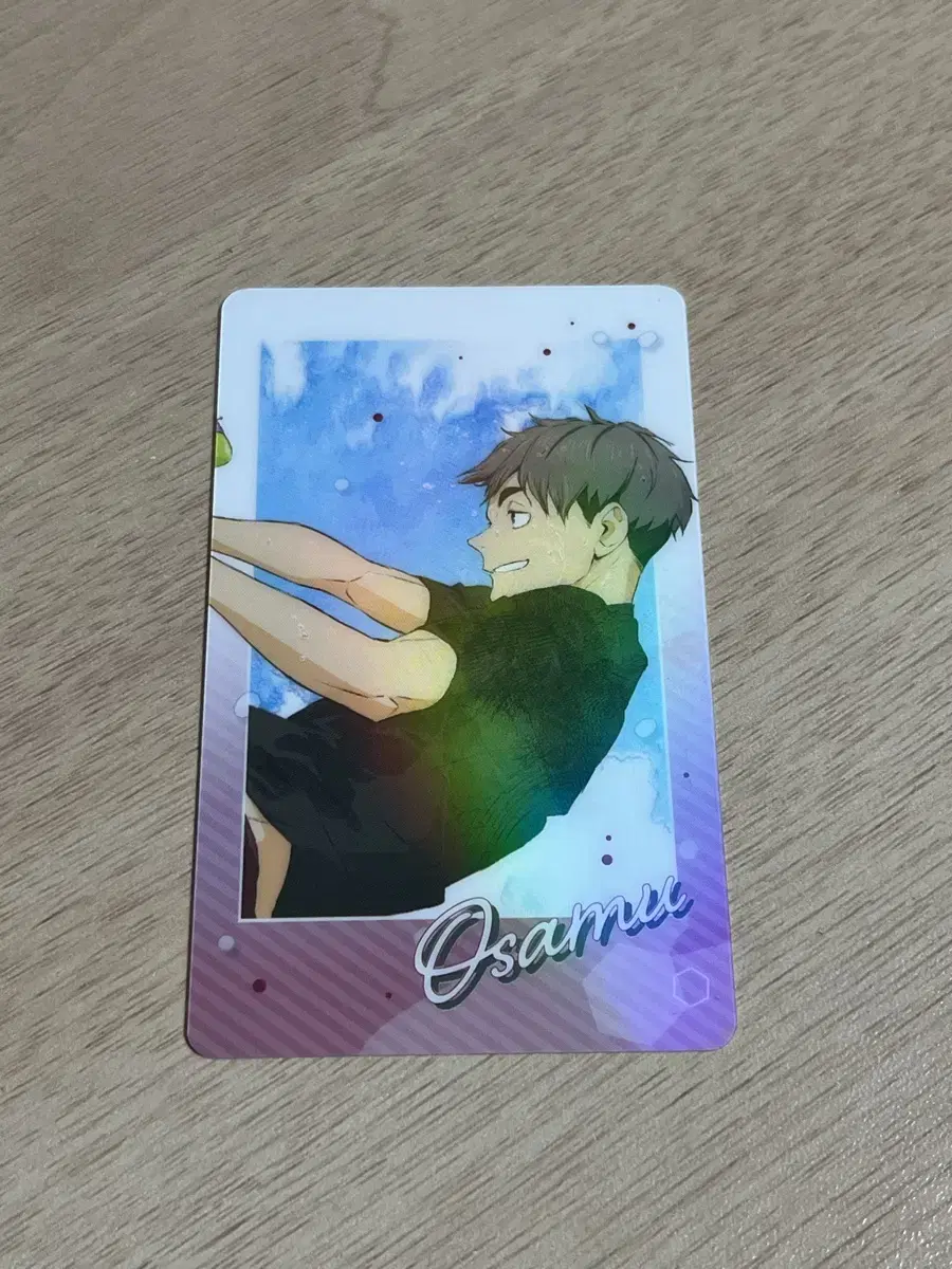 Haikyuu water play hologram photocard Osamu Miya