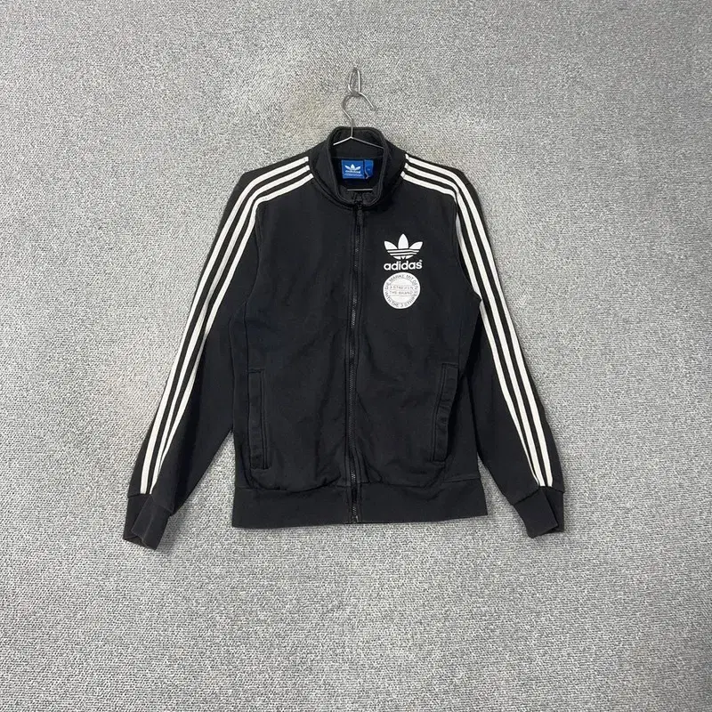 adidas Flame Three Stripe Backprinted Tracktop Zip Up Jersey 100% Cotton