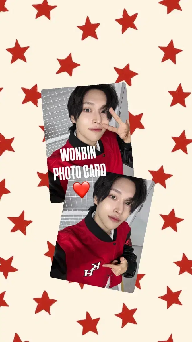 <무배,3+1> riize wonbin Korea University Red Double-sided Photocard/Pocard