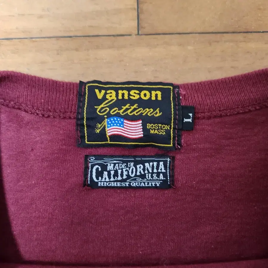 vanson 밴슨 롱슬리브 버건디[Large, made in usa]