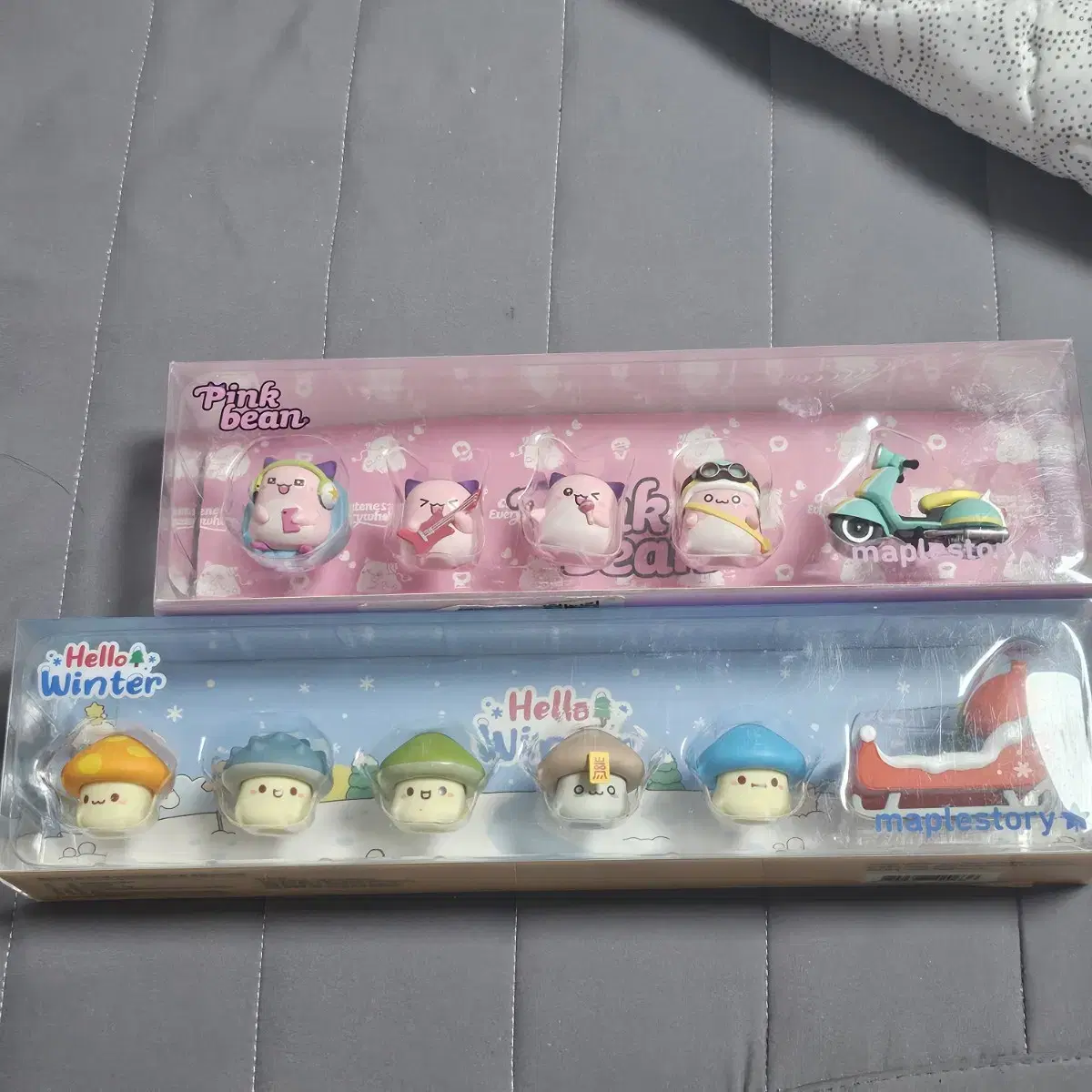 [Unsealed] Maple Pink Bean Figures, Mushroom Figures Set