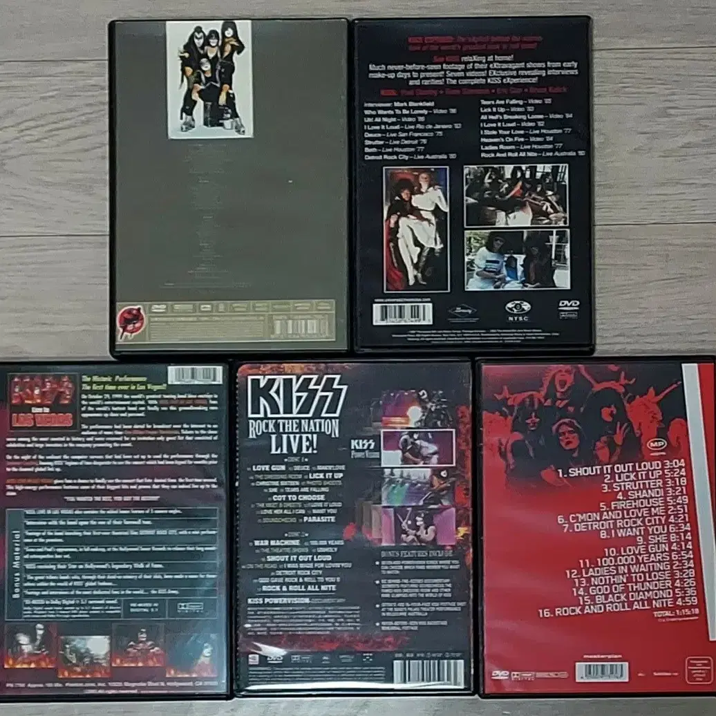 DVD  L.A 락 메탈 밴드 KISS  총 6장