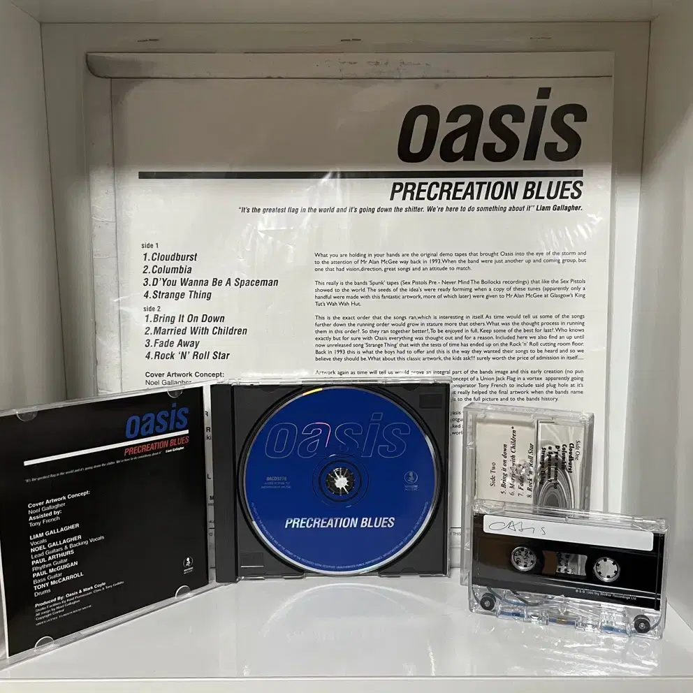 오아시스 Oasis 93년 데모 LP CD 카세트 테이프