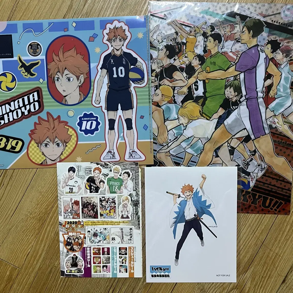 Haikyuu original art clearfiles, jump appendix stickers, Hitana Movie Village sticker bulk