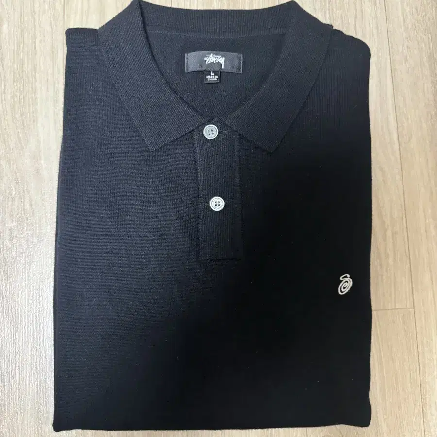 스투시 클래식 숏슬리브 폴로 스웨터 블랙 Polo Black