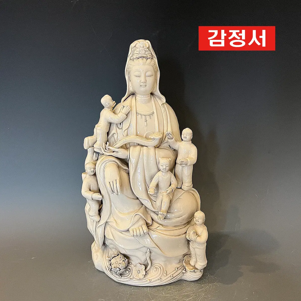 명/덕화요 하조종 제/백자관음상 [감정서 / 중국도자기]