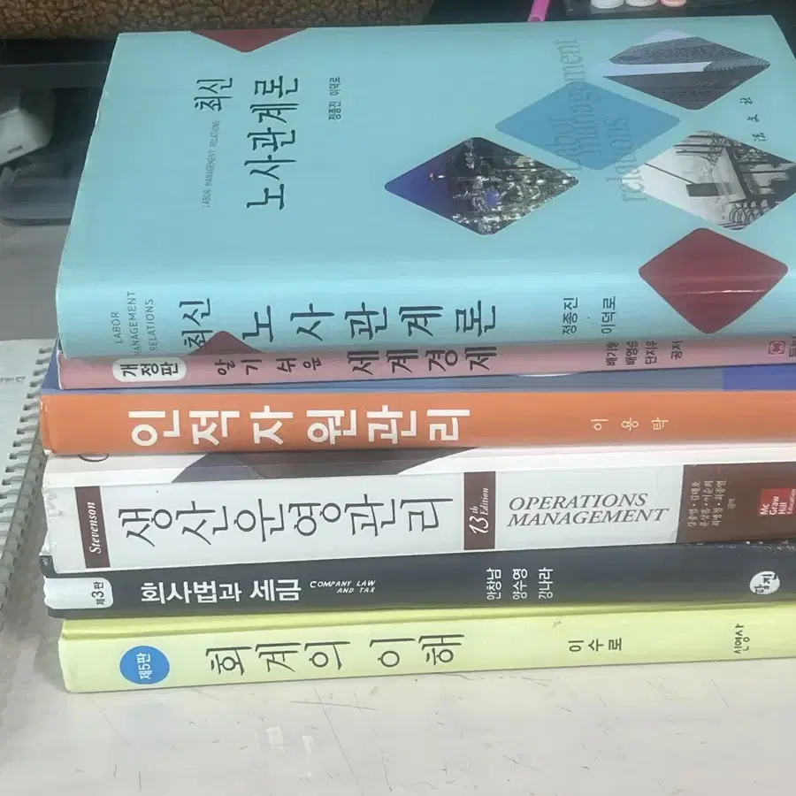 회계의 이해 , 회사법과 세금 , 생산운영관리