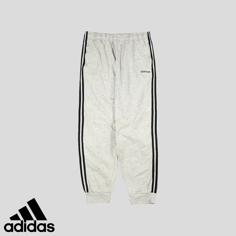 Adidas Melange Grey Black Three-Way Sideline Cotton-Blend Brushed Banded Jogger Pants