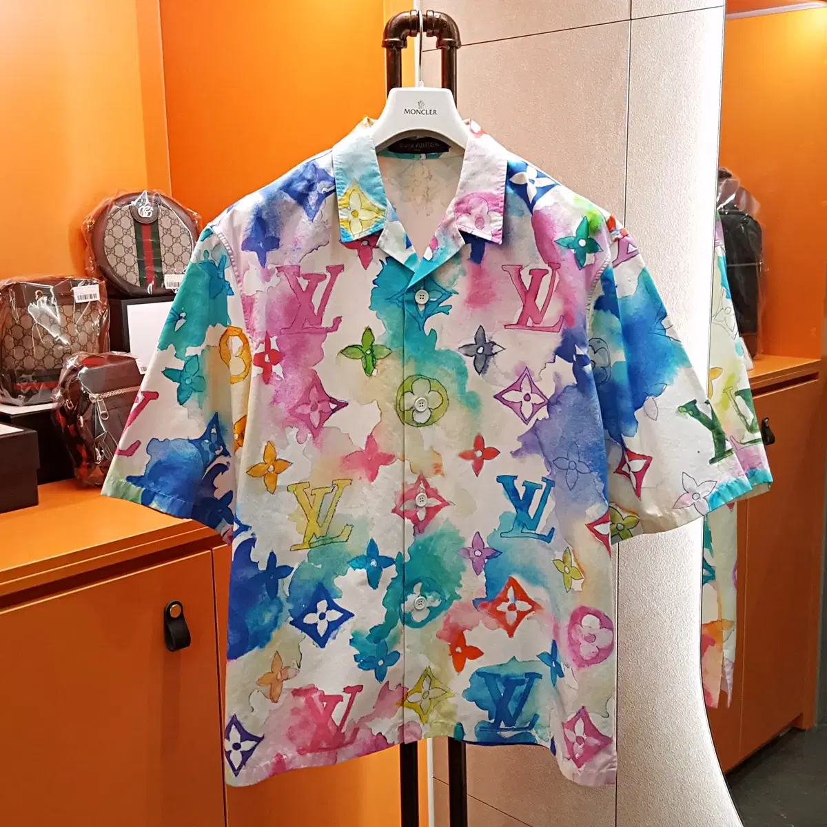 [S] Louis Vuitton Monogram Watercolor Hawaiian Shirt 3XL