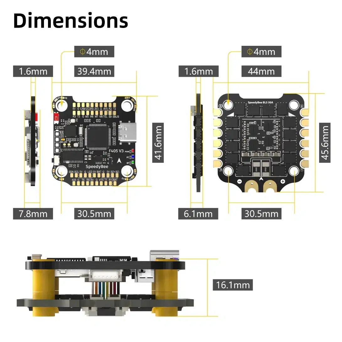 FPV 드론 SpeedyBee F405 V3 BLS 50A FC ESC