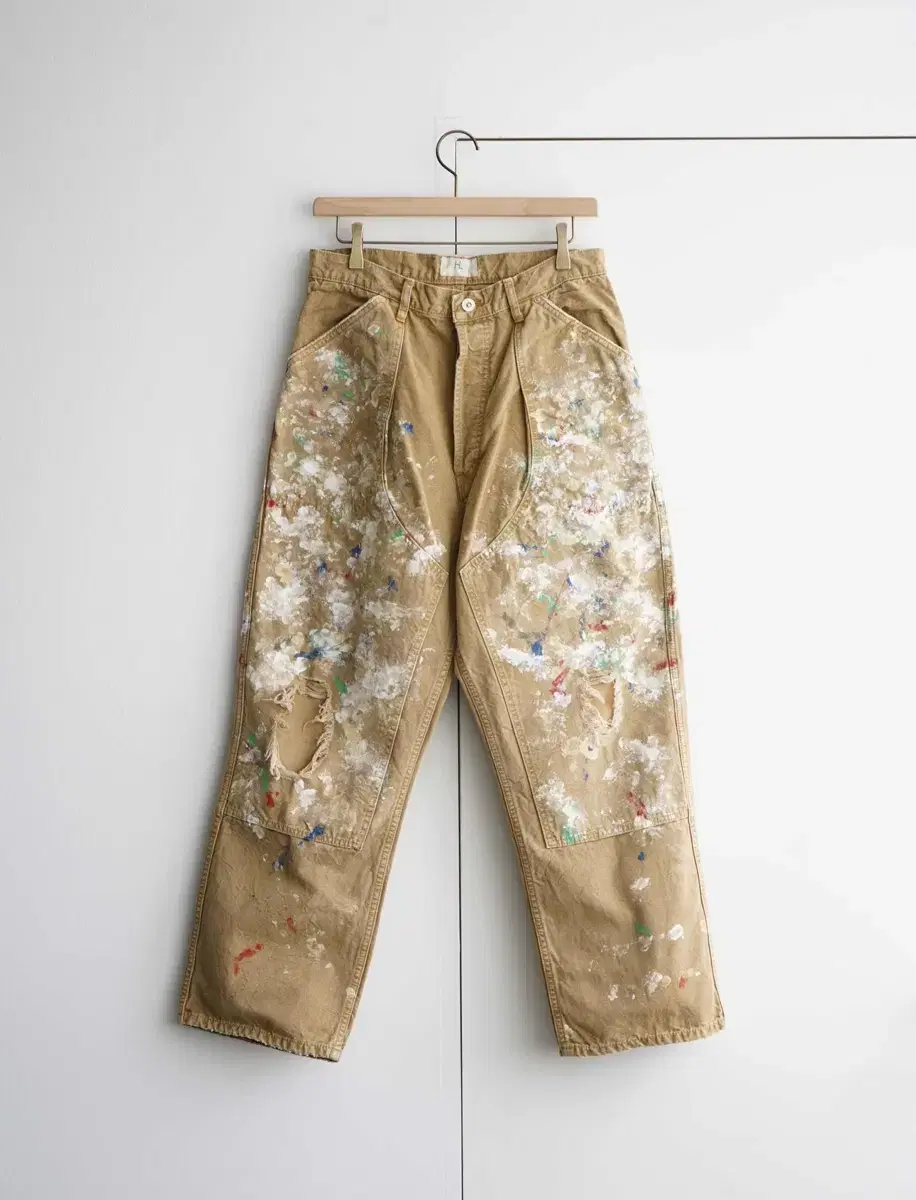 [3] HERILL 24ss Splash Painter Pants Duck Beige