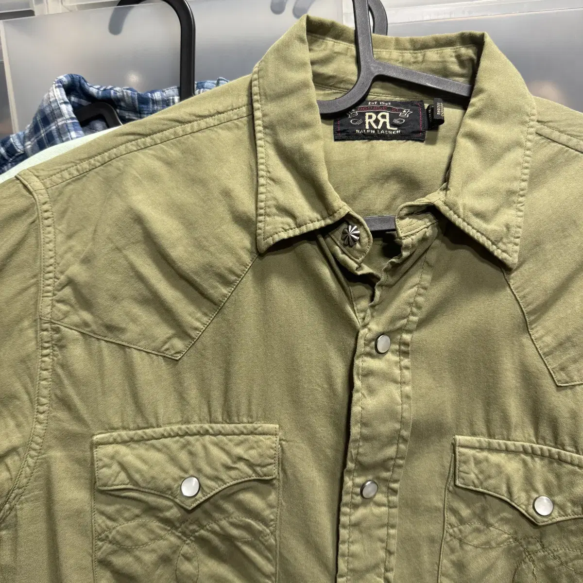 RRL 더블알엘 웨스턴 셔츠 판매합니다 M size(올리브 컬러)