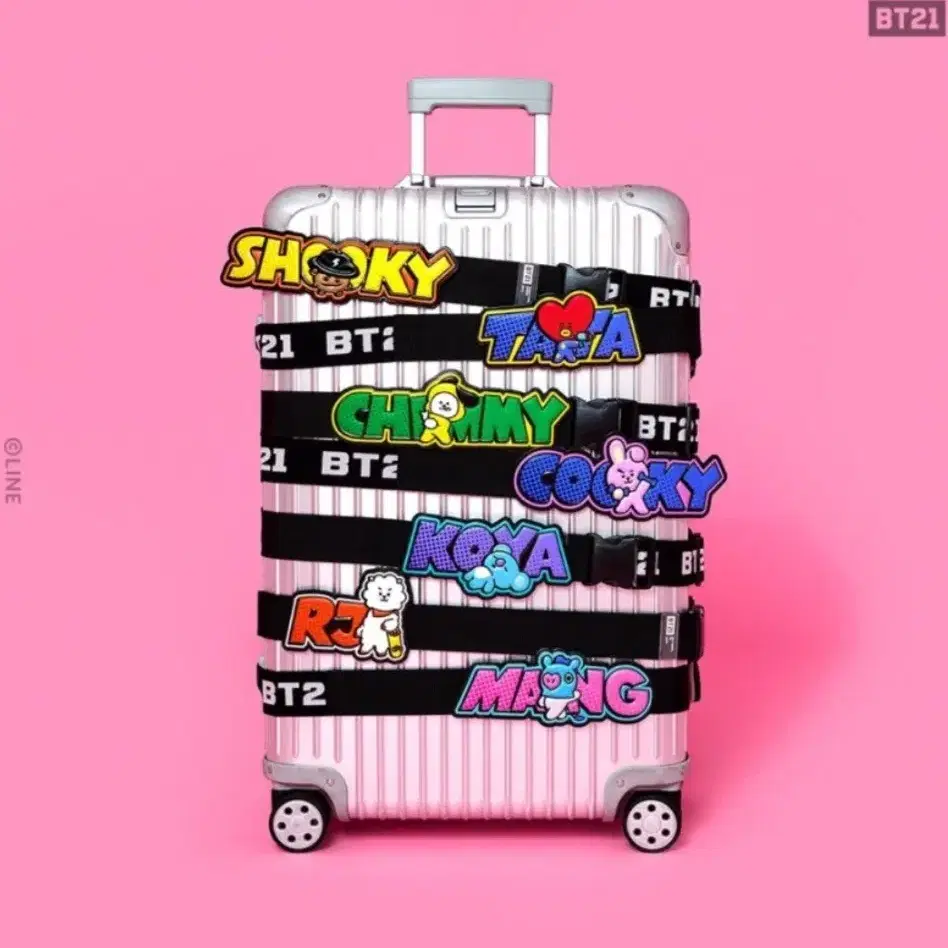 새상품) 방탄소년단 bt21 러기지벨트 캐리어스트랩