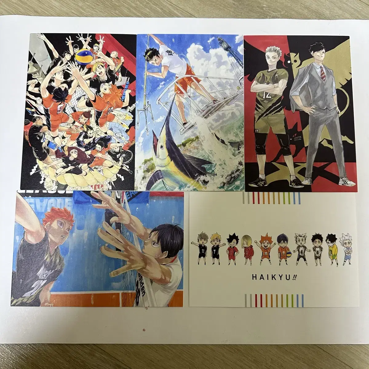 5 postcards from Haikyuu's original painting exhibition