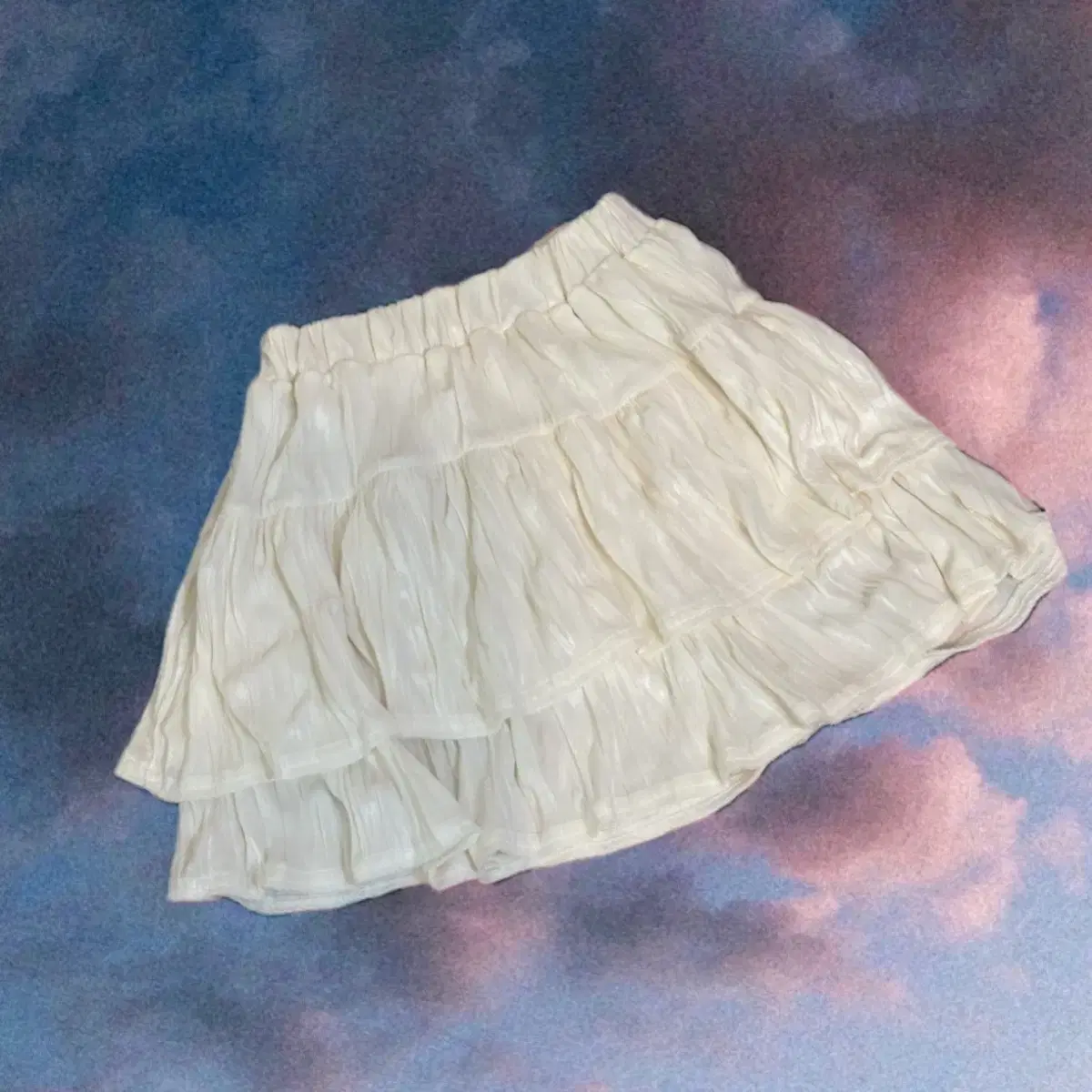 Ivory white cascading skirt cascading skirt cascading skirt Moonlight Abby zigzag romantic gyaru