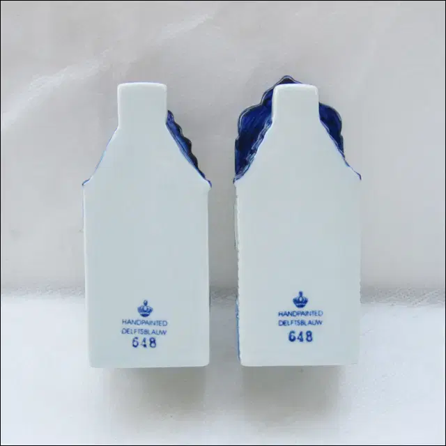 Delft and Blauw 648 미니어처 하우스 소금 & 후추 양념통