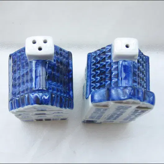 Delft and Blauw 648 미니어처 하우스 소금 & 후추 양념통