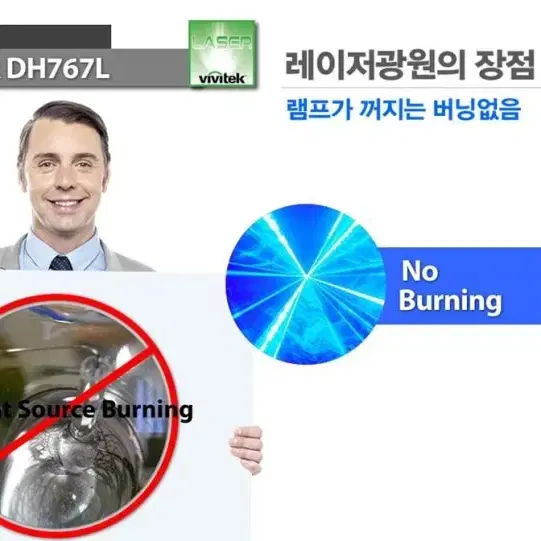 비비텍 극단초점 초단초점 레이저 빔 프로젝터 DH767L