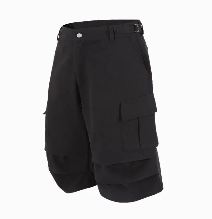 [L] Roaring Lard Parachute Cargo Bermuda Black