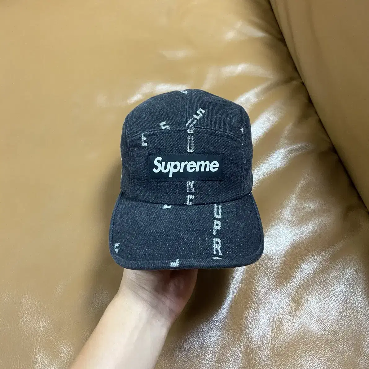 Supreme 슈프림 데님 캠프캡 모자 Washed Denim Black