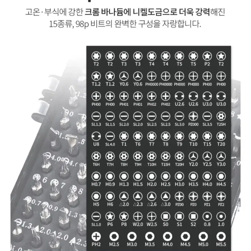 브로 115 in 1 만능 정밀 드라이버 세트 공구 키트 휴대폰 노트북