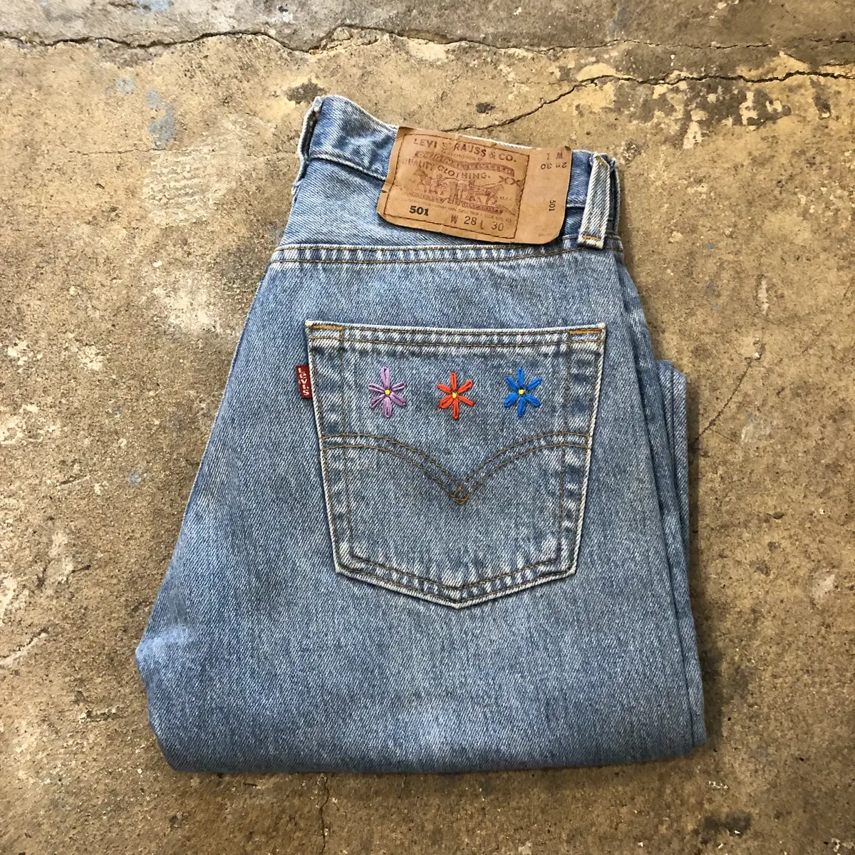 90s/00s Levi's501 embroidery Denim Pants