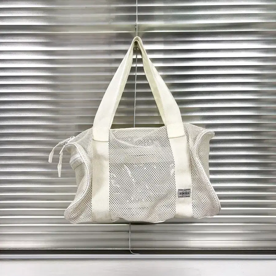 PORTER - MESH BOSTON BAG (White) 포터 보스턴백