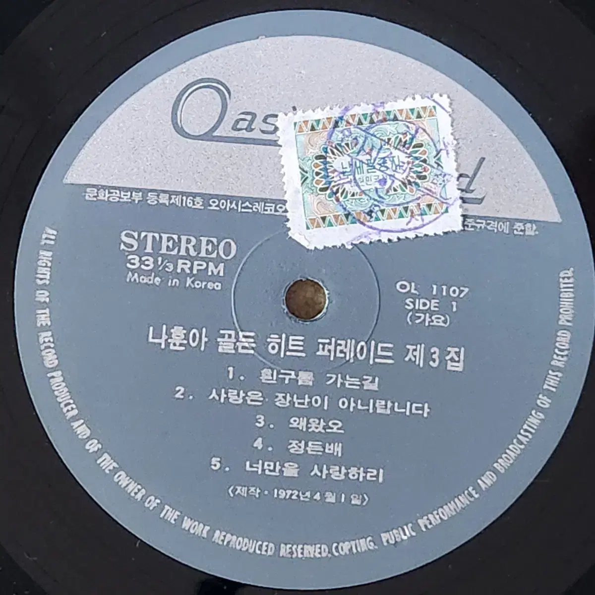 나훈아 골든히트퍼레이드 제3집 LP (머나먼 고향)