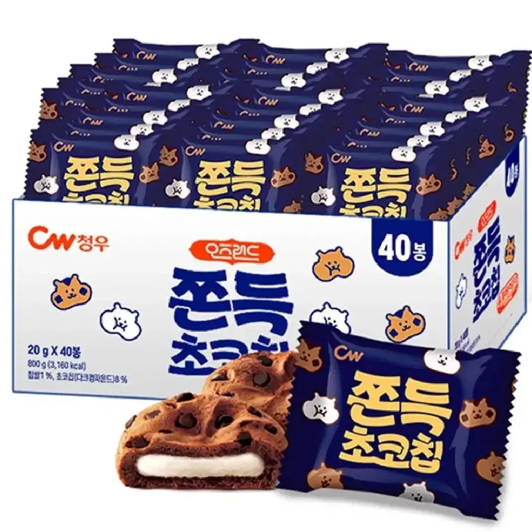 청우 쫀득초코칩 800g 40봉 무료배송