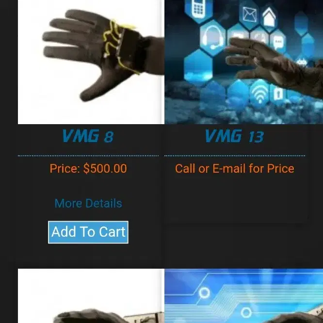 가상현실 데이타 장갑(data gloves) VMG 10