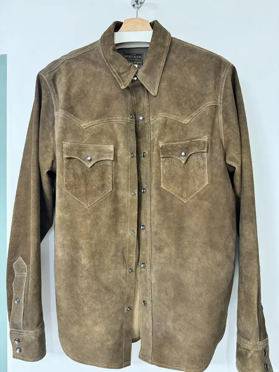 Double L Suede and Leather Shirt