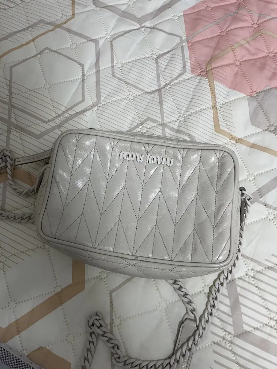 Miu Miu Ivory Mini Leather Crossbody Bag