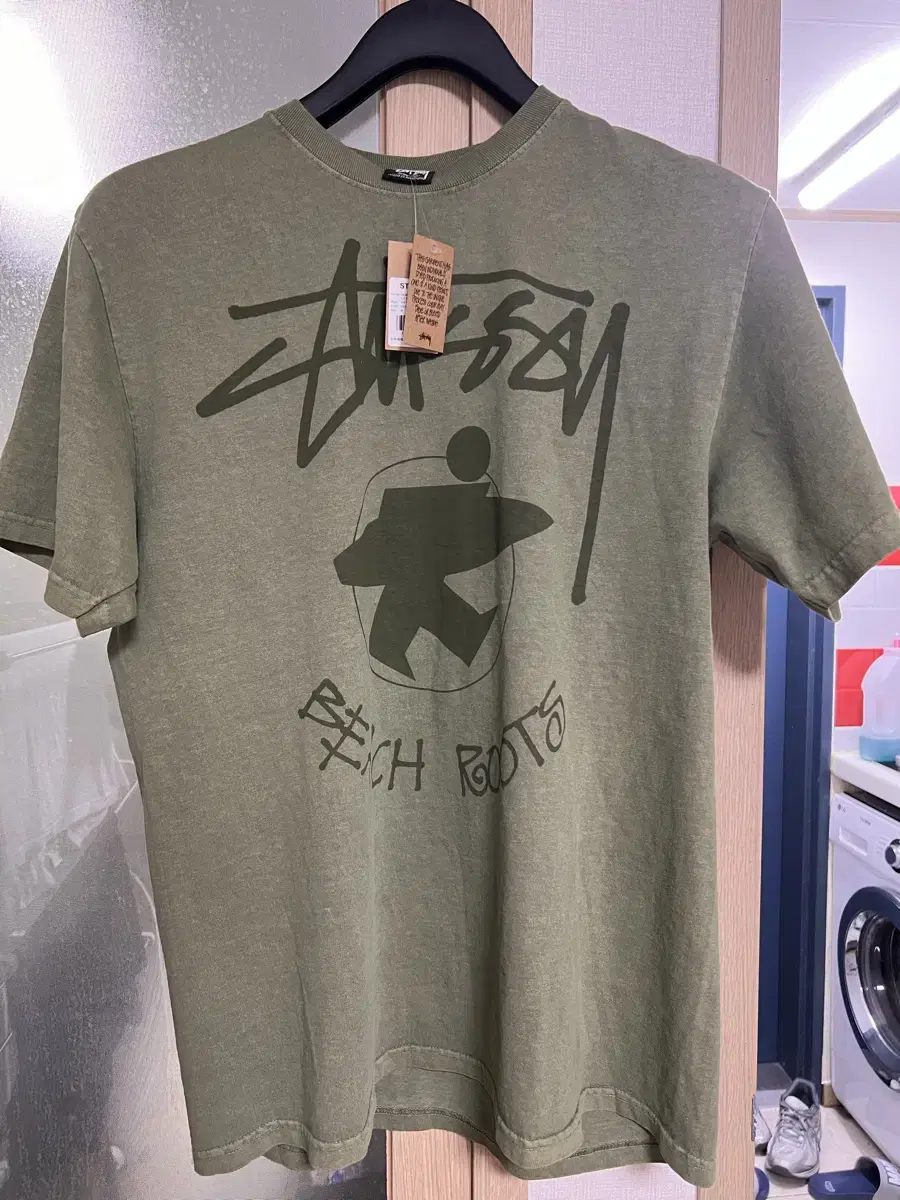 Stussy Beach Lew Pigment Dyed T-Shirt Olive (size M)