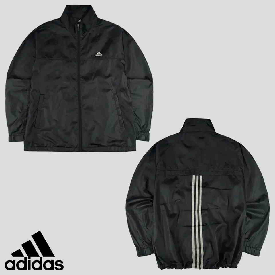 Adidas 00s Black Silver BackTricolor Modern Poly100 Running Lightweight Windbreaker L