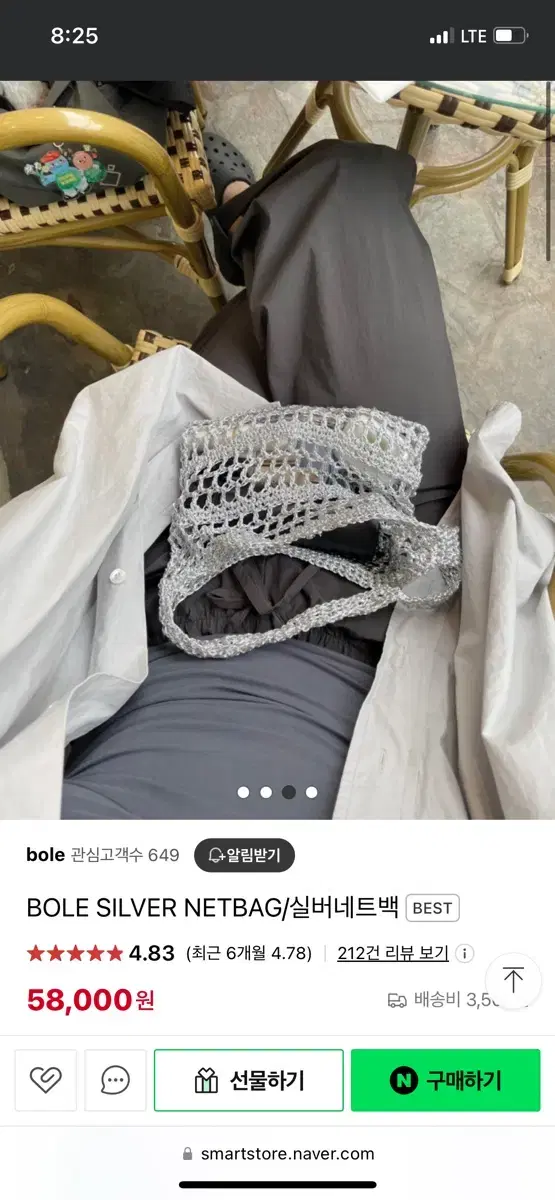 BOLE SILVER NETBAG 실버 네트백