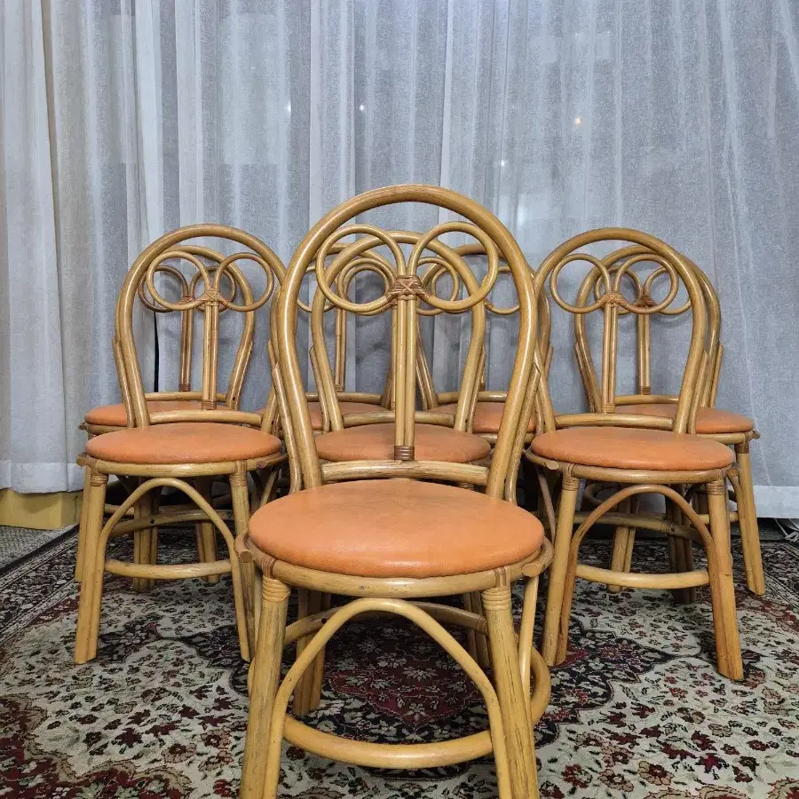 80S Vintage Chair Set of 8 빈티지라탄의자