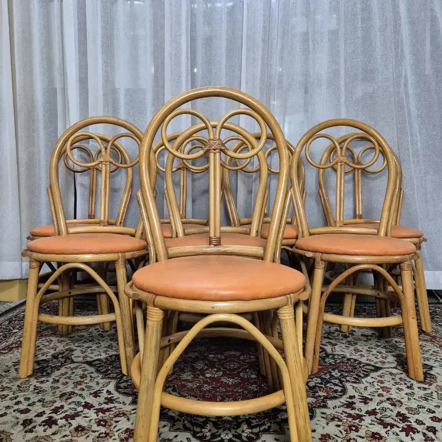 80S Vintage Chair Set of 8 빈티지라탄의자