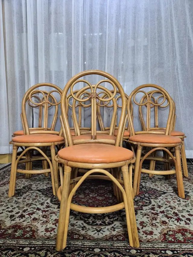 80S Vintage Chair Set of 8 빈티지라탄의자