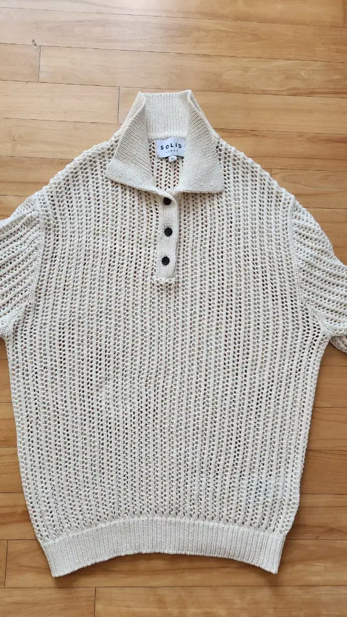 [50] Solid Homme Waffle Knit Long Sleeve