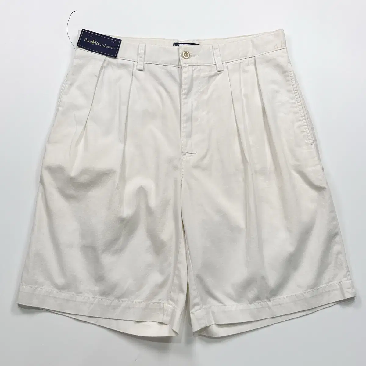 Polo White Two-Tuck Shorts