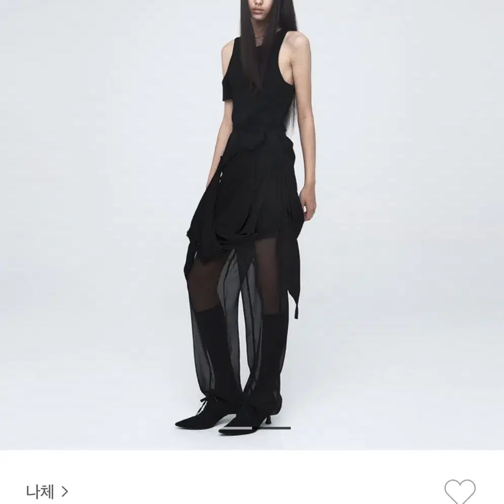 NACHE DRAPING DRESS BLACK(나체 원피스 블랙)