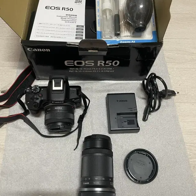 캐논 R50 Rf18-45 rf55-210 세트 풀박