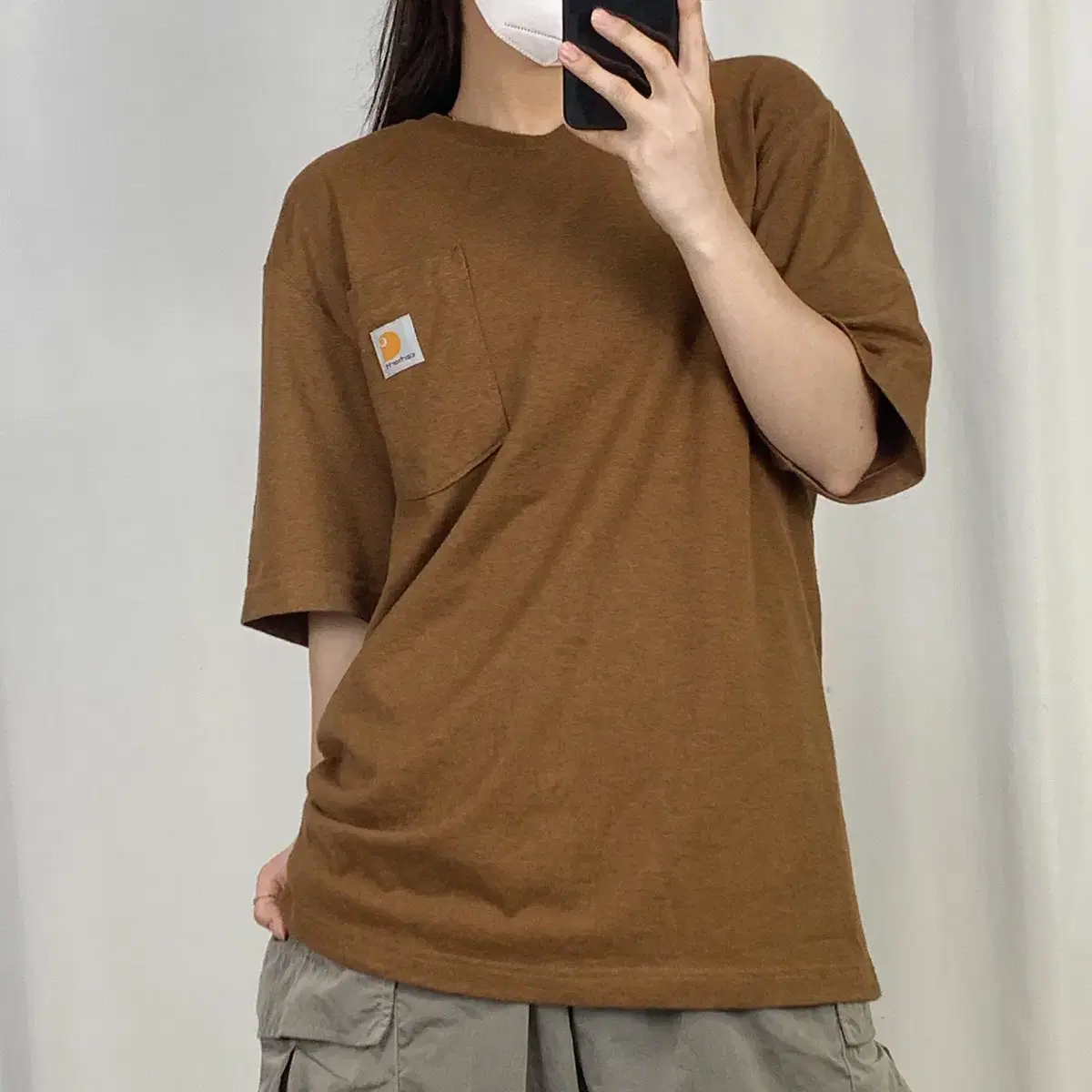 Calhart Brown Pocket Vahn Tee S .240828