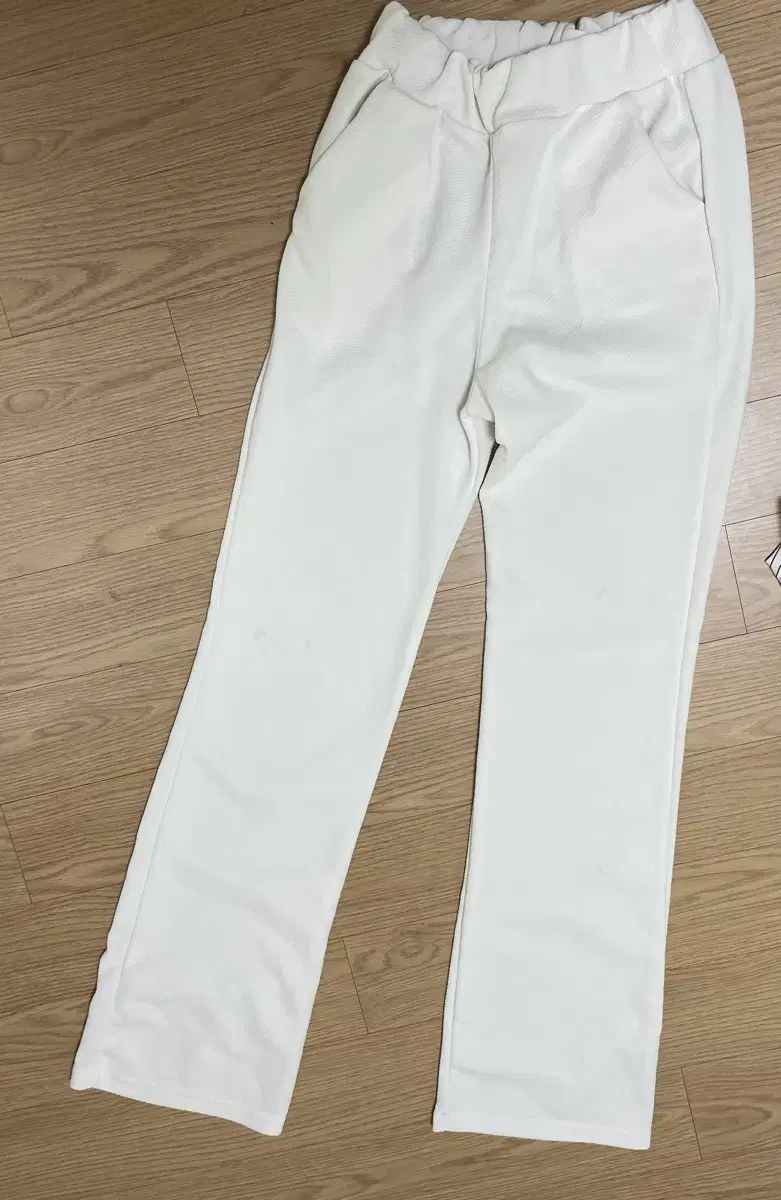 White Long Bootcut Training Pants 55