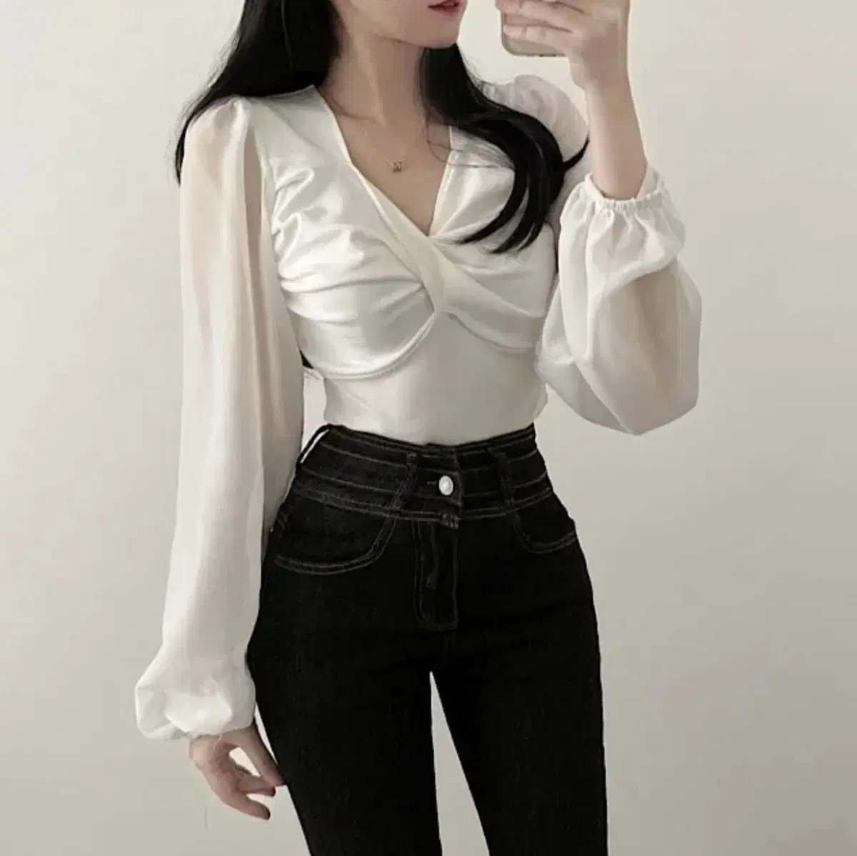 Tempting see-through blouse