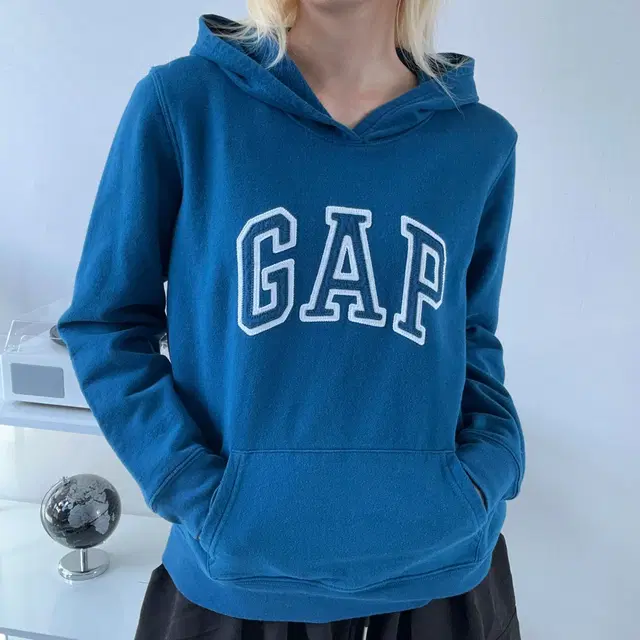 GAP 갭 기모 블루 후드 티셔츠 L