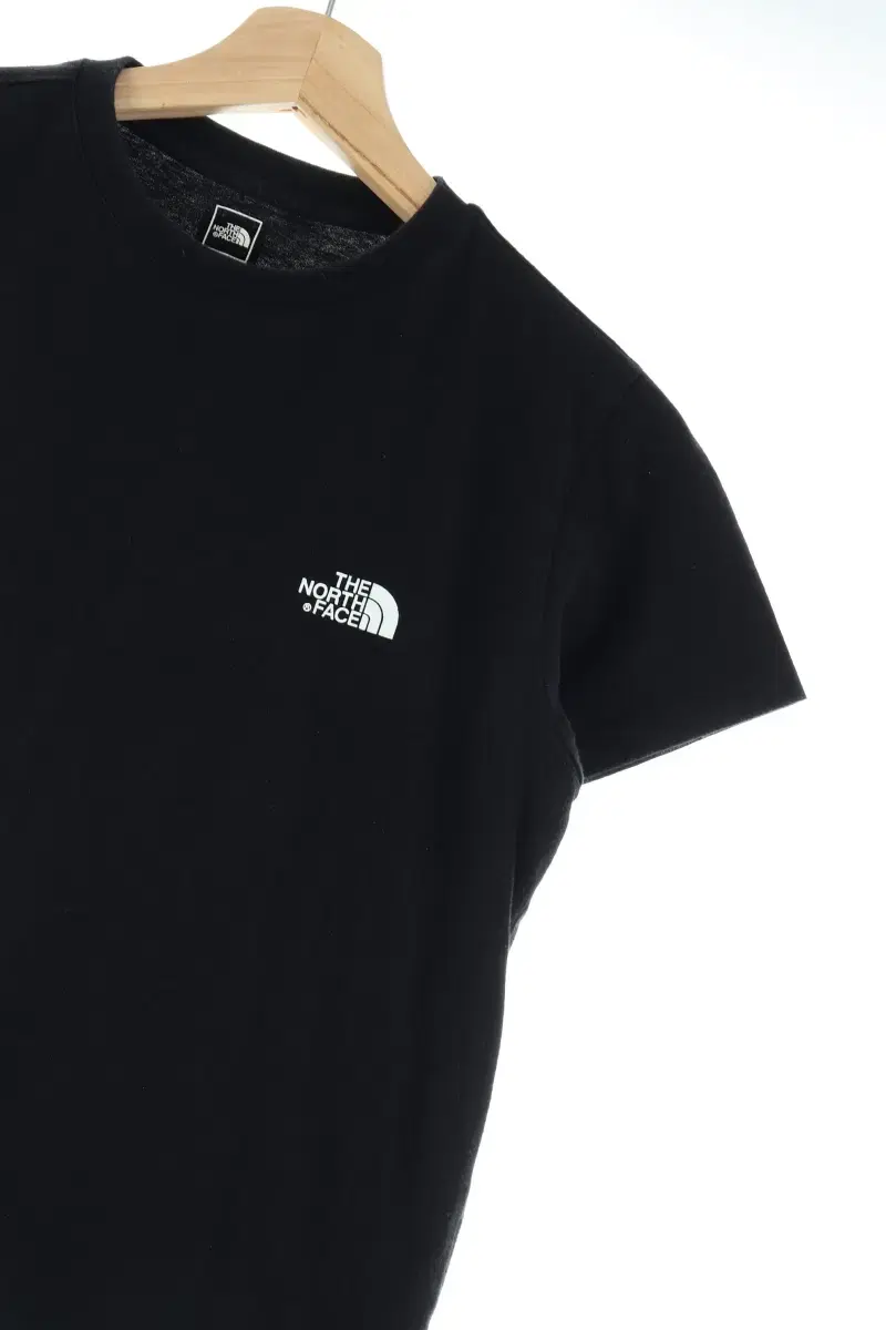 W(S) The North Face Short Sleeve T-Shirt Black Big Print Slim Fit-EC3C