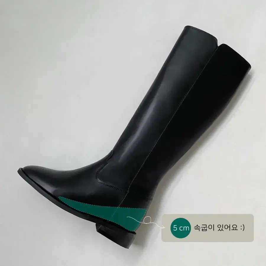 여성 여자 소가죽 키높이 8cm 롱부츠 아이보리 235