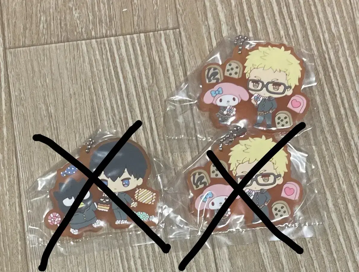 Haikyuu Kageyama Tsukishima San Rio Collaboration keyring Rubbercheeks